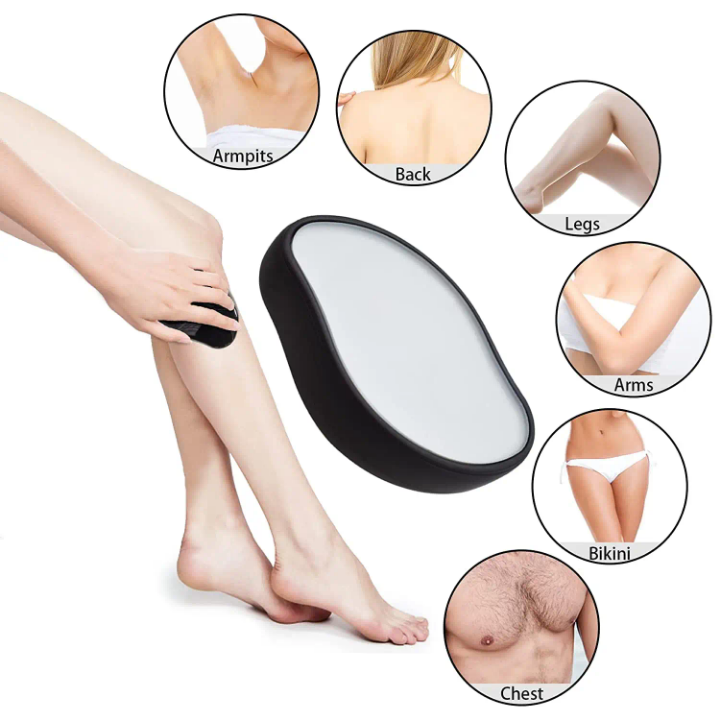 Crystal Hair Eraser, Magic Hair Eraser Crystal Hair Remover Reusable Painless Hair Removal Tool for Women and Men Arms Legs Back Chest Belly, Fast & Easy,. 