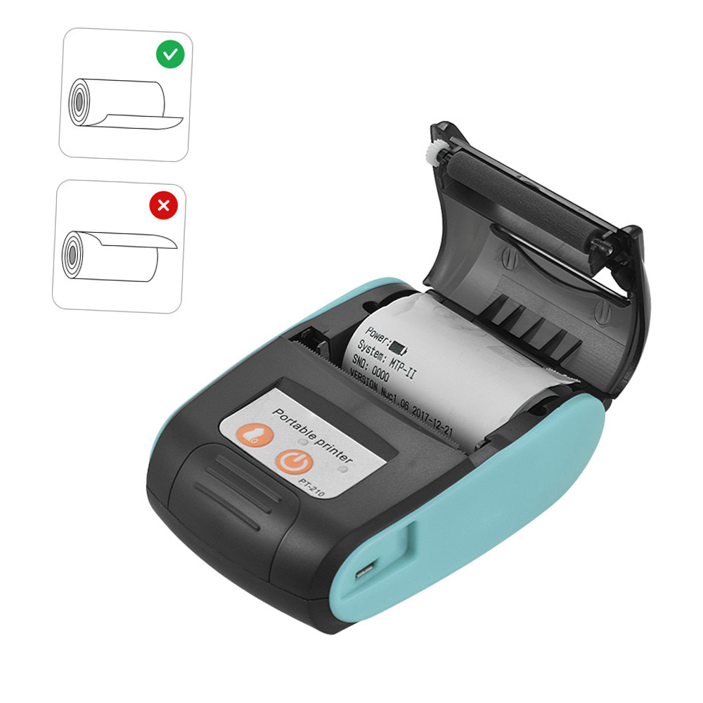 GOOJPRT PT-210 Portable Thermal Printer Handheld 58mm Receipt Printer for Retail Stores Restaurants Factories Logistics, 10 Paper Rolls. 