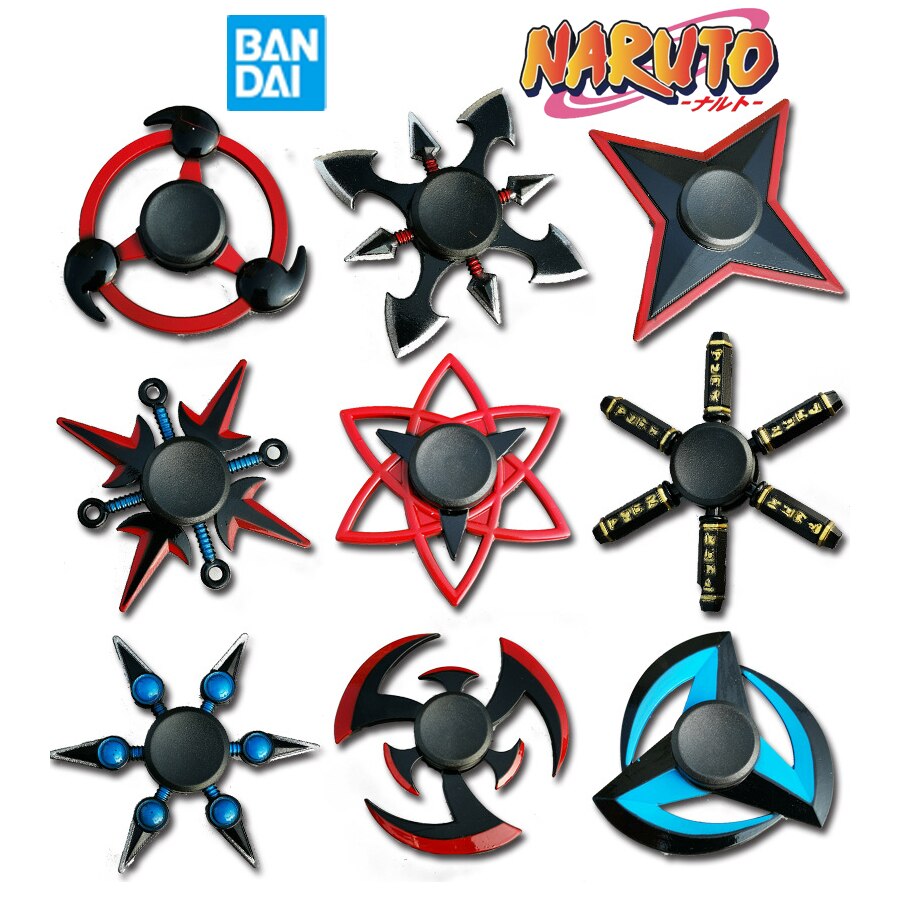 【I】 Naruto Alloy Fidget Spinner Ninja Shuriken Hand Spinner Gyro Toys for Children Stress Relief. 