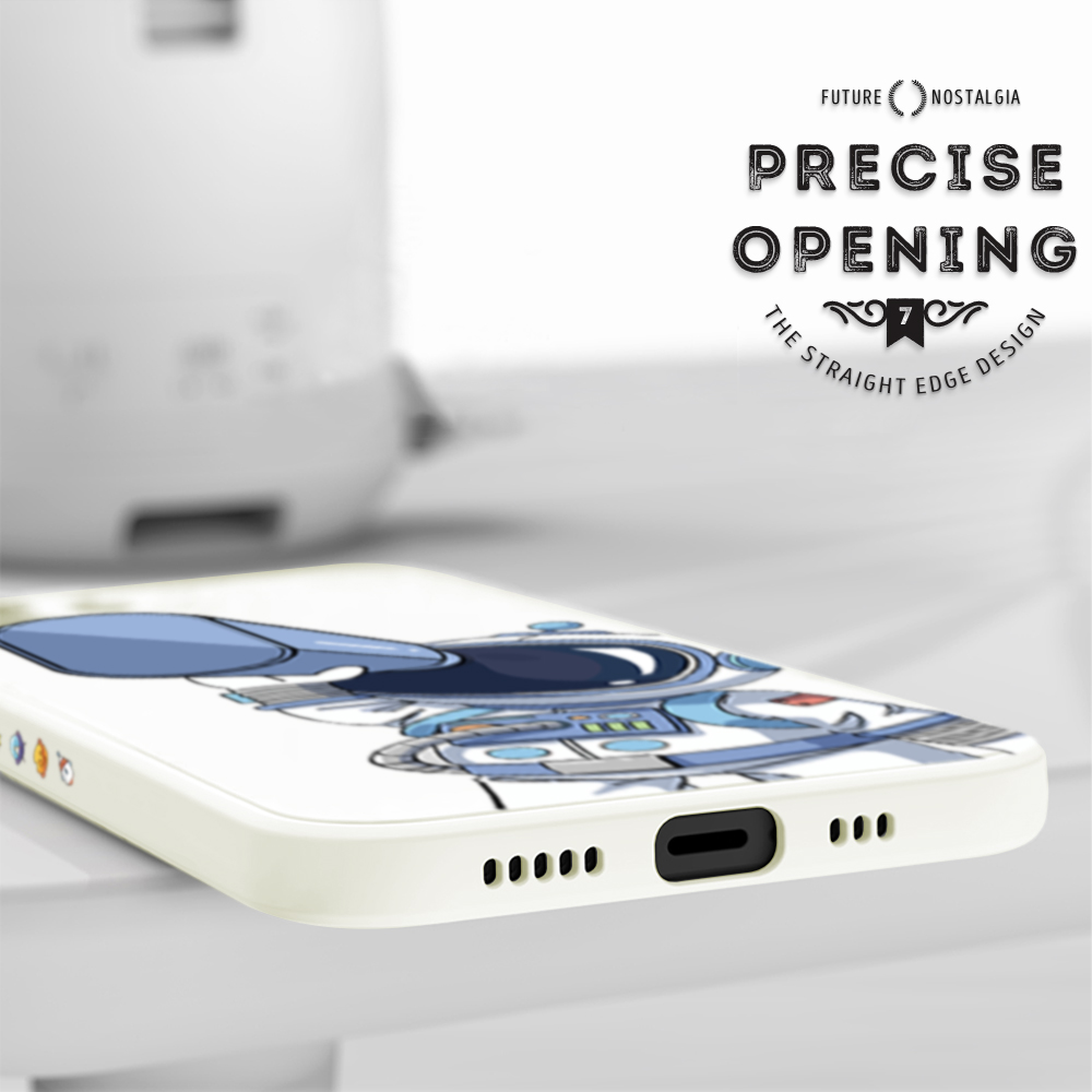 Hontinga for Huawei P50 Pro Back Cover New Astronaut Side Design Phone Case Square Soft Liquid Silicone Mobile Cover. 