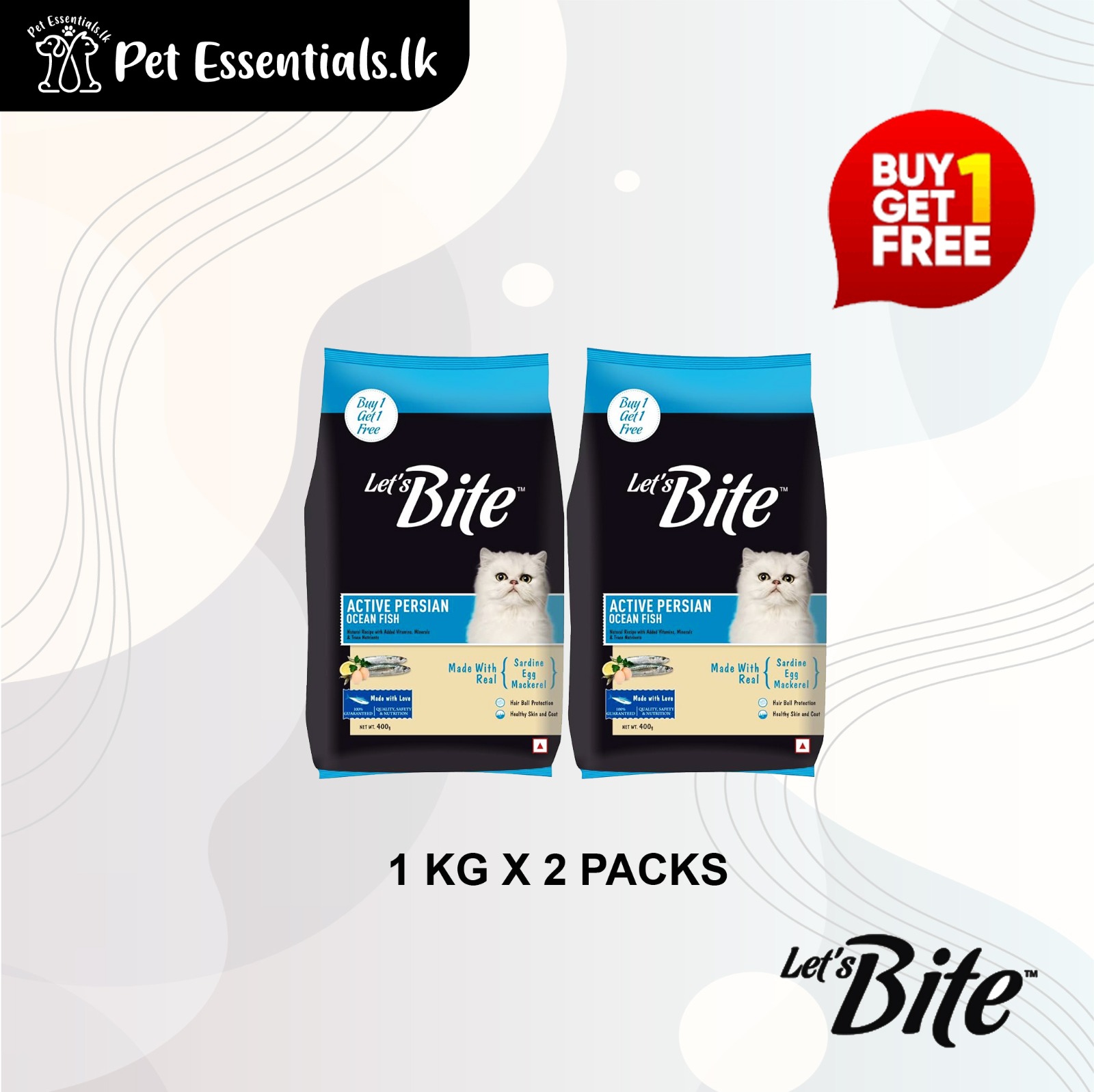 Let’s Bite Active Persian ( Buy One Get One Free 1Kg x 2 )