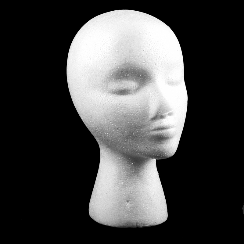 27.5 x 52cm Dummy / mannequin head Female Foam(Polystyrene) Exhibitor for cap, headphones, hair accessories and wigs Woman Mannequin Foam. 