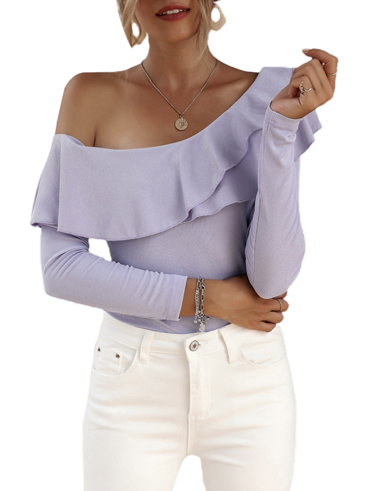 ruffle shoulder shirt