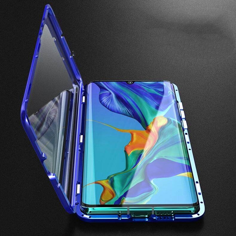 Huawei P30 Pro Case, 360 Ring Stand Crystal Clear Electroplated Metal Technology Silicone Soft TPU Shockproof Protection Thin Cover Compatible With Huawei P30 Pro,Blue