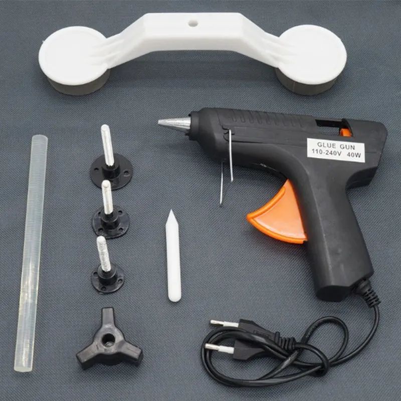 Pops A Dent Vehicle Repair Kit with Large Glue Gun and Glue Sticks Damage Repair Tool Kit Car Auto Damage DIY Pops A Dent and Ding Repair Panel Bodywork Puller Tool Kit. 
