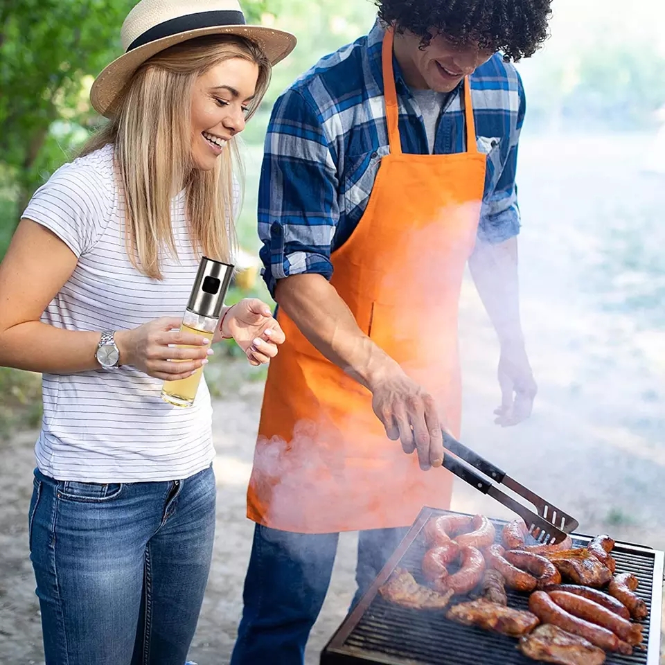 Olive Oil Pump Dispenser Glass Oil Spray Bottle Cooking Barbecue Home