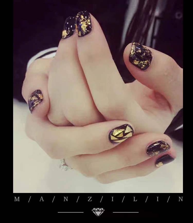 Gold Silver Irregular Aluminum Foil Paper Nail Art Sticker 3D Glitter DIY Manicure UV Gel Polish Nail Decoration. 