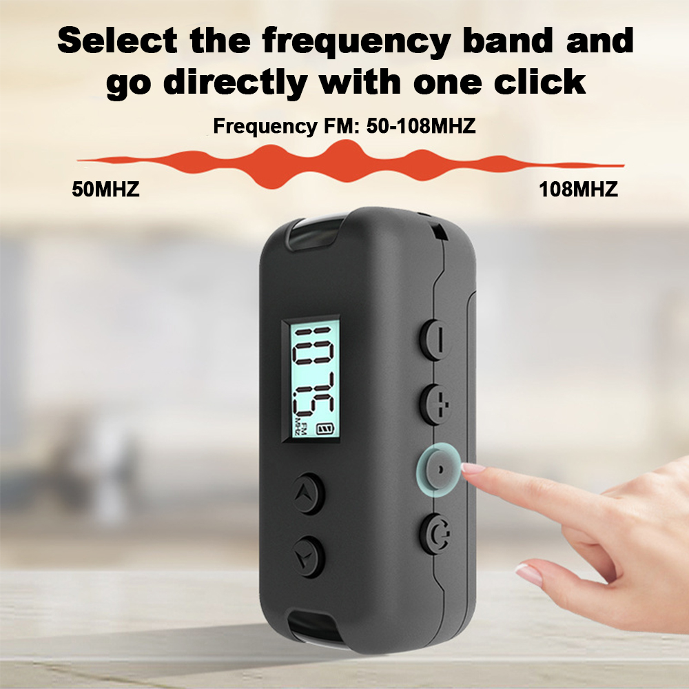 Personal Portable Pocket FM Radio, Mini Digital Tuning Transistor Radio with LCD Display, Stereo Sound, for Hiking, Walking, Jogging, Powered by 2 AAA Batteries. 
