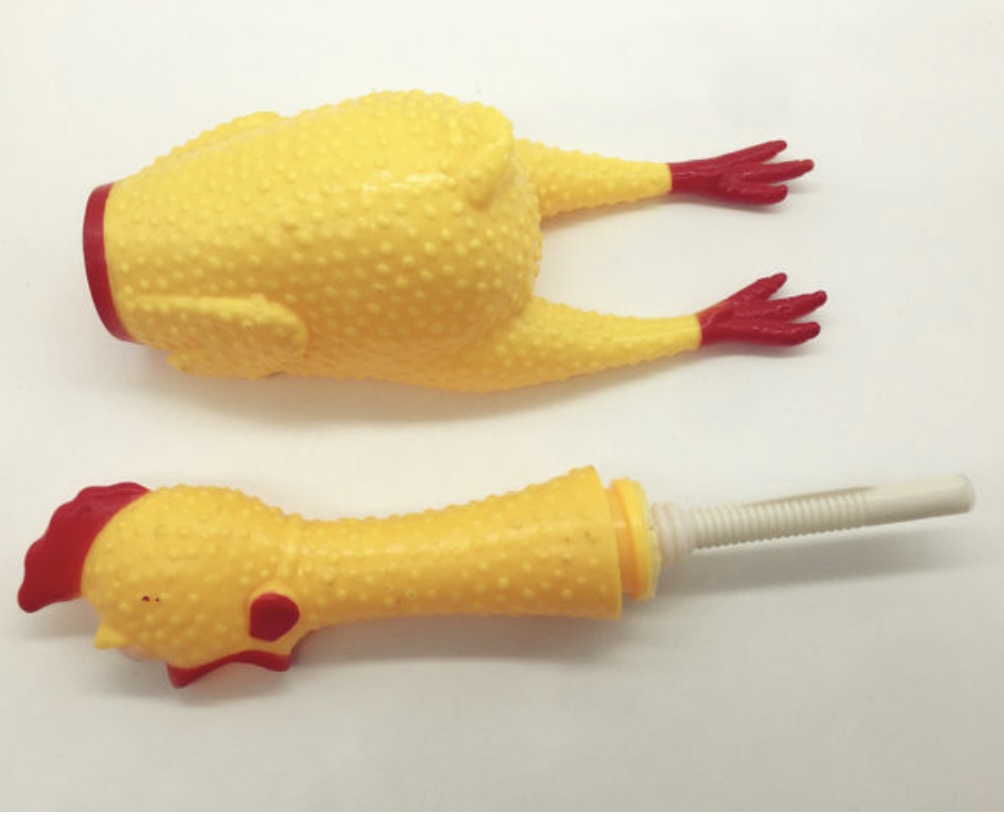Pets Dog Toys Shrilling Screaming Chicken Squeeze Sound Toy for Dogs Super Durable & Funny Squeaky Yellow Rubber Chicken Dog Chew Toy. 