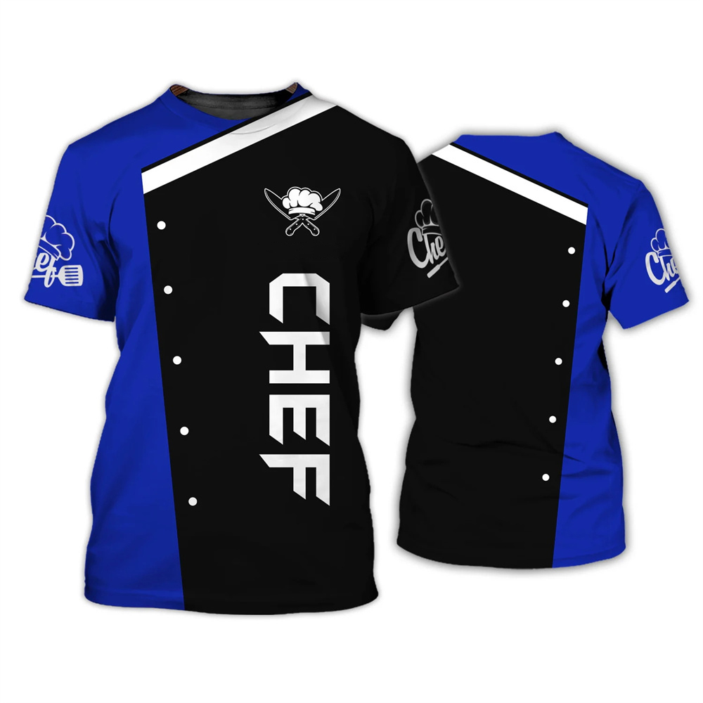Chef T-Shirts Catering 3D Printed Streetwear Men Women Fashion Oversized Short Sleeve T Shirt Cosplay Tees Tops Uniform Clothing. 