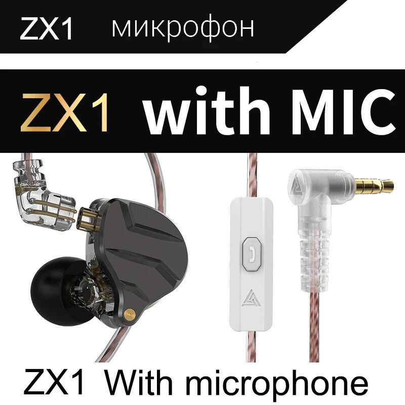 QKZ ZX1 ZSN PRO Best Wried In Ear HIFI Earphone 1DD Dynamic Driver