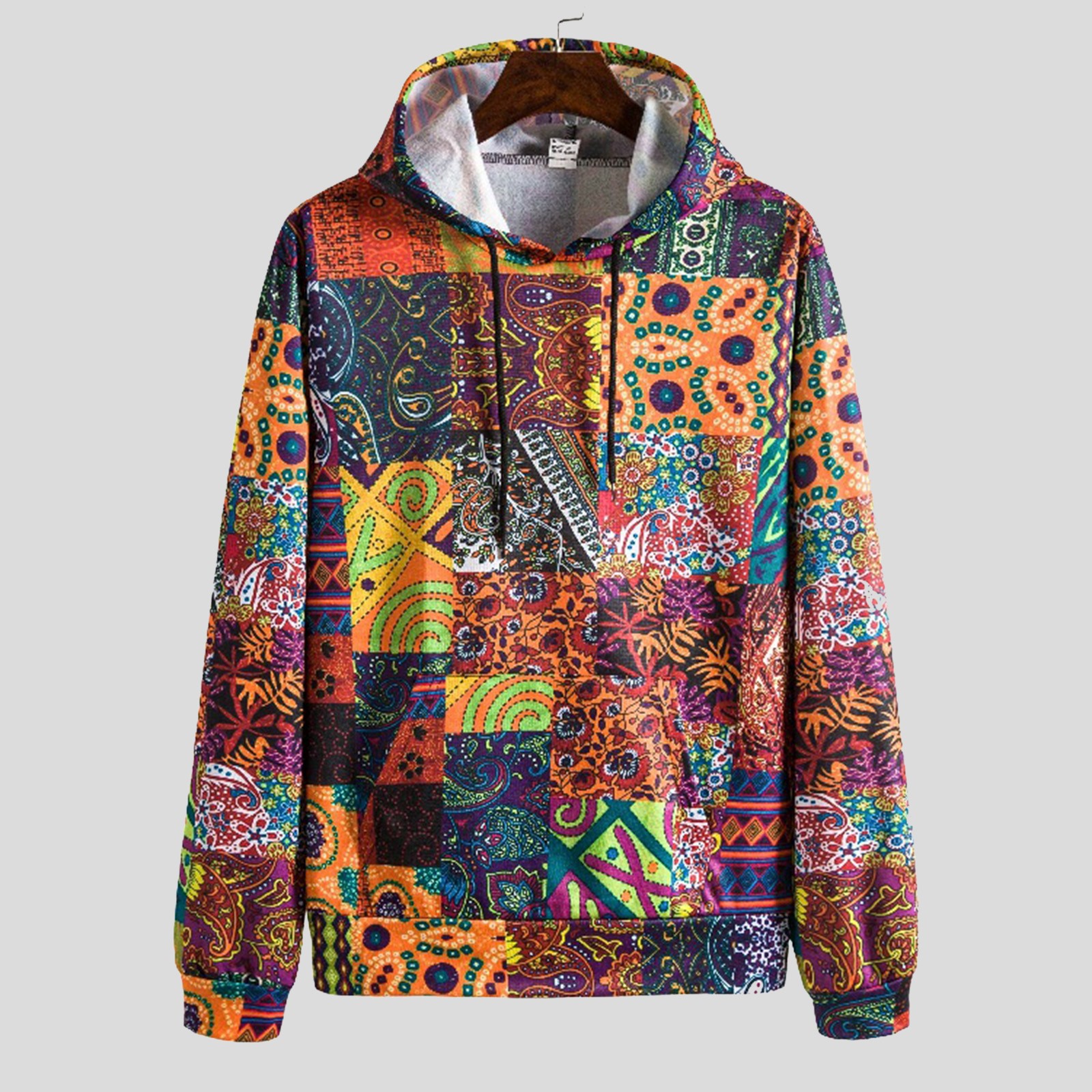 mens ethnic print pullover