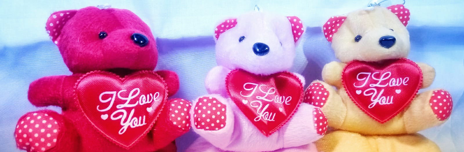 Love soft mini teddy bear with hearts for lovely gift, for car hanging soft toy ornament, car decoration teddy bear with high quality material. (3 PCS). 