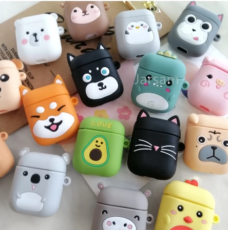 Cartoon Cute Air pods case 1/2 soft Silicone Cover For Air pods