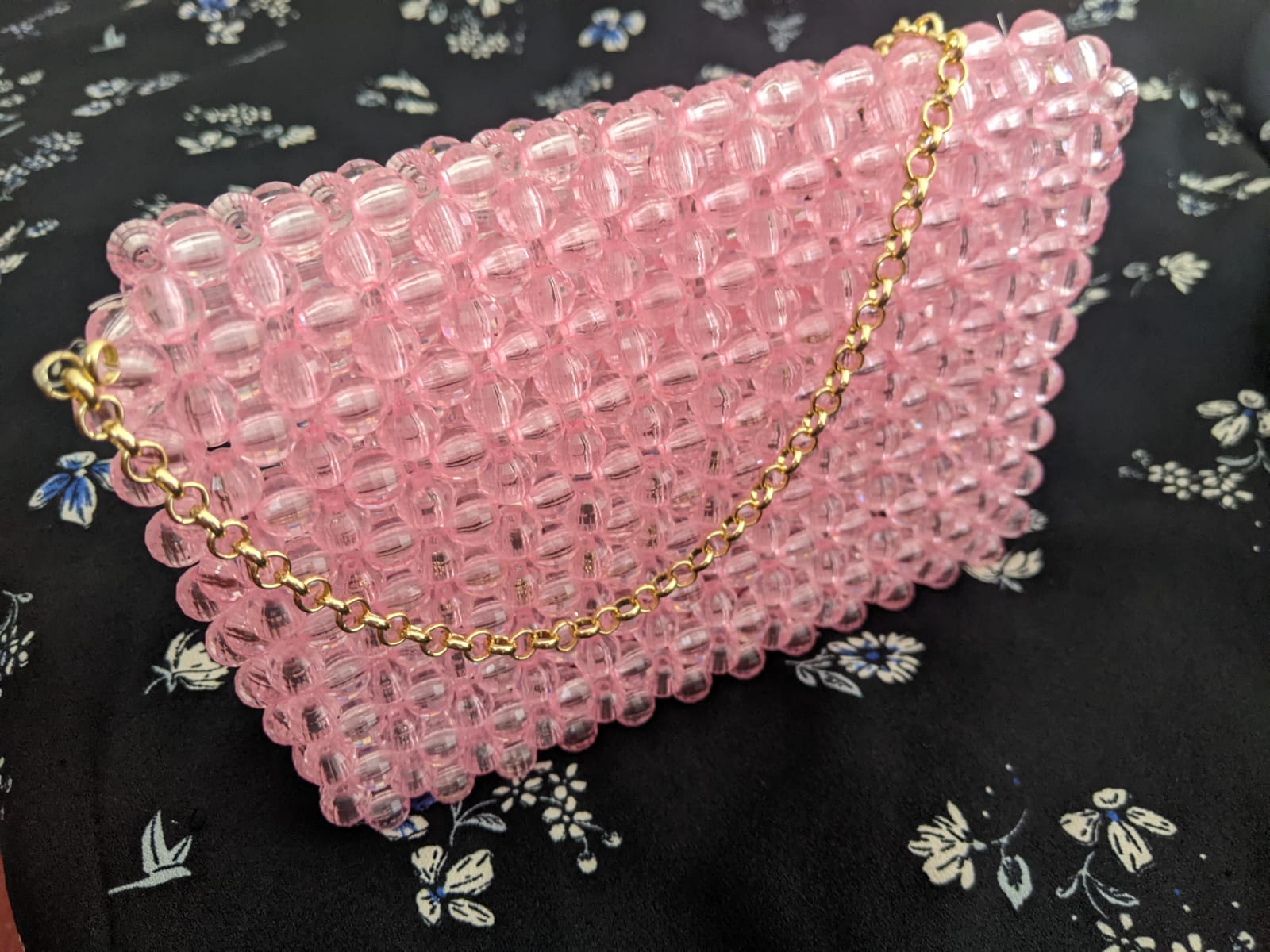 Crystal bead bag, Bead shoulder bag, Women Bead bag, Bead Bag, Pink Bead bag, Women handbags, Bead Bag Vintage, Love gift. 