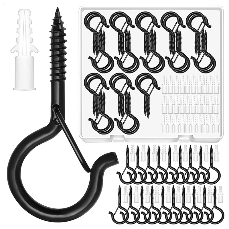 100pieces 6 Sizes White Vinyl Coated Cup Hooks Screwin Ceiling Screw