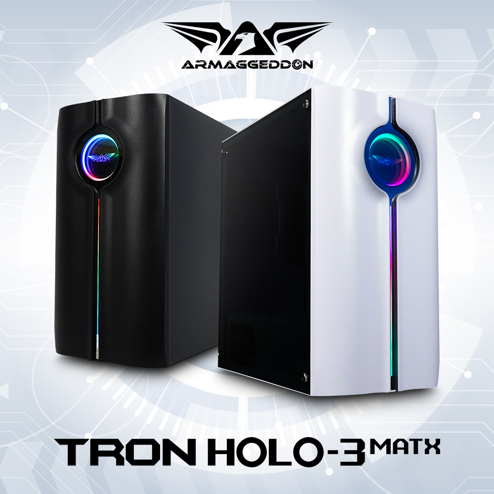 ARMAGGEDDON TRON HOLO 3 MATX PC CASE (BLACK)