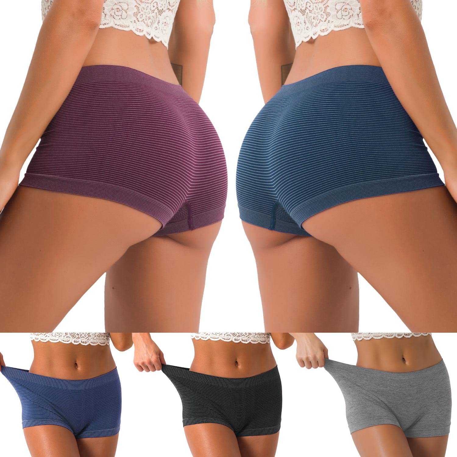 Girl Low Waist Pure Cotton Box Panties. 