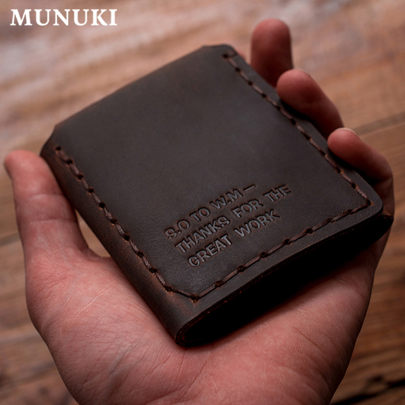 【ZIME】 Leather Wallet For Men The Secret Life Of Walter Mitty Vintage Crazy Horse Cow Leather Handmade Money clips  Leather male Purse Money Bag with coin pocket WF207. 