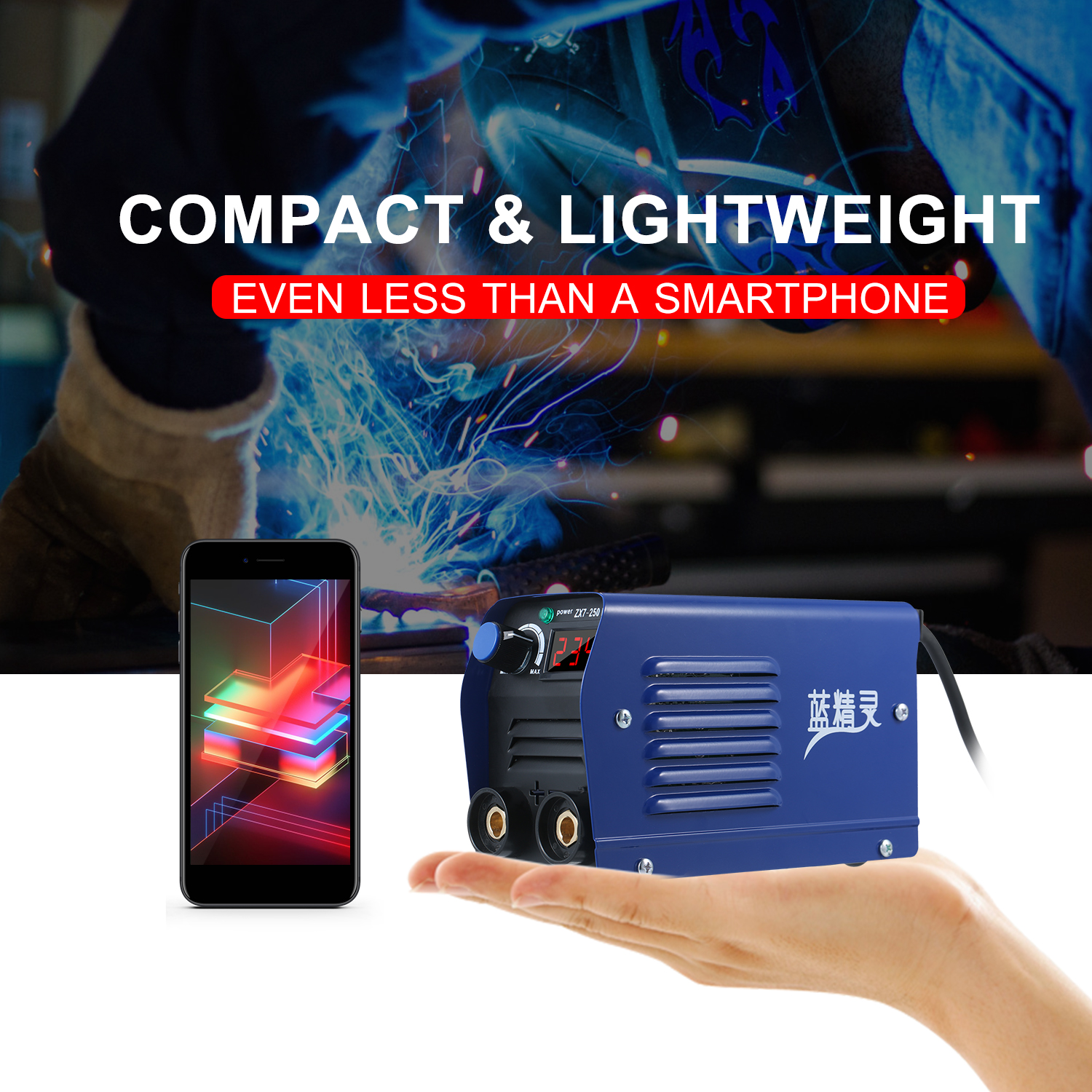250 Amp Arc Welder Digital Inverter IGBT Stick 220V Mini Portable Electric Welding Machine with LED Display Quick Connector for Beginner. 