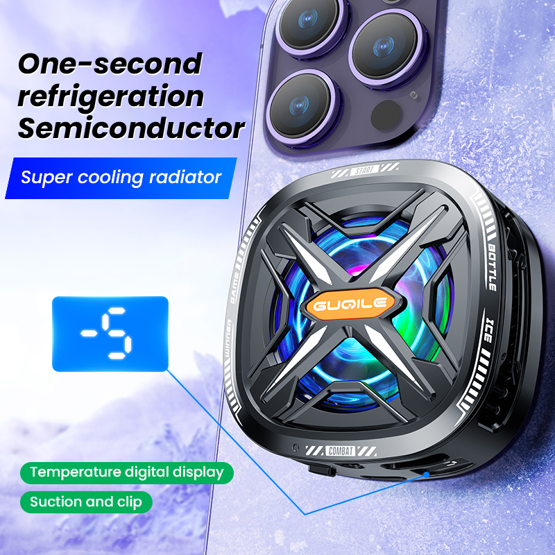 BlueWow FS05 Pro Black Shark Magnetic Cell Phone Cooler, RGB Phone Cooling Fan Portable Lightweight Mobile Phone Cooling Fan, Phone Radiator with Larger Cooling Area for Phone/Tablet/IPad. 
