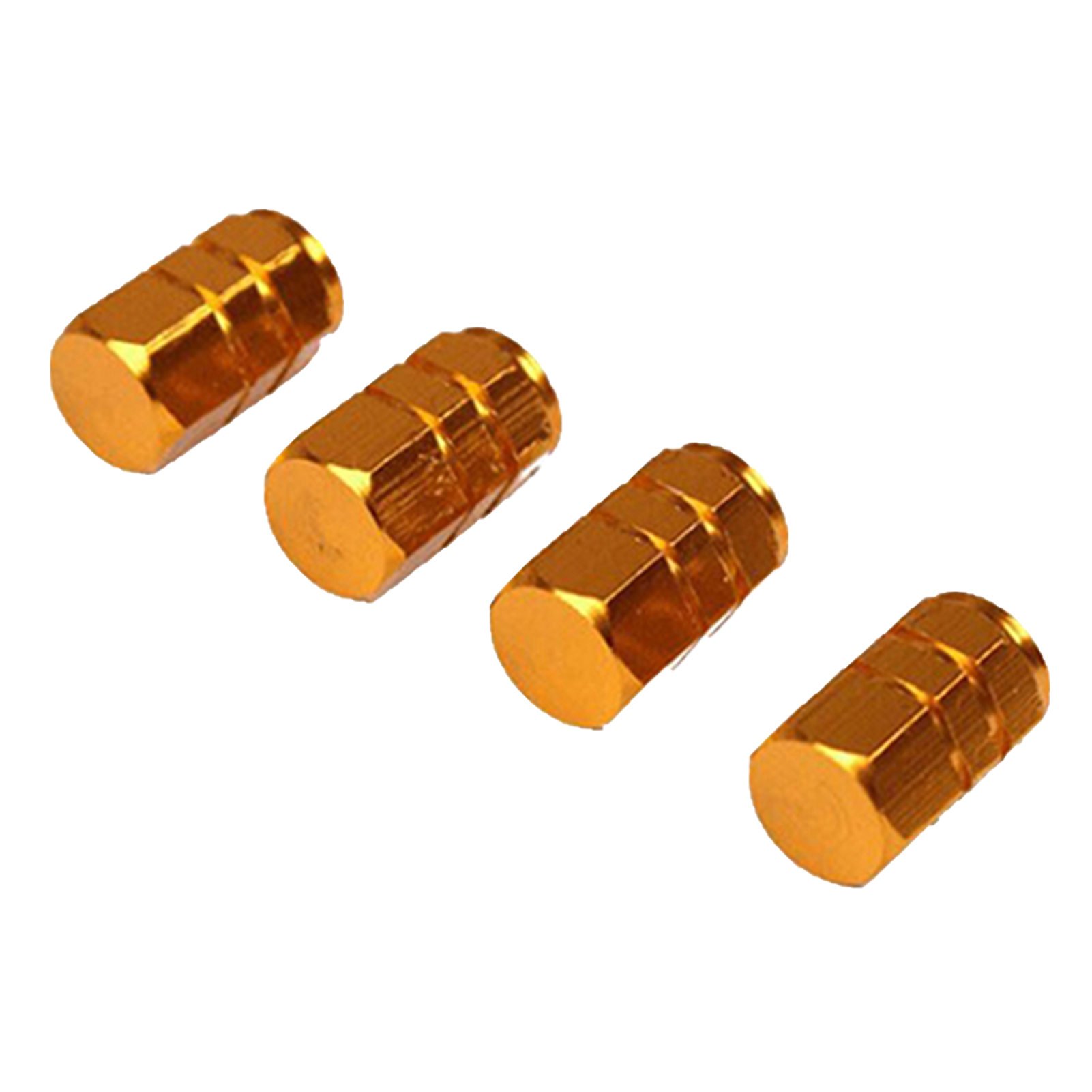 4pcs set of Gold Dust Caps Valve AIR Tire Caps Hexagon Shape Metallic Caps