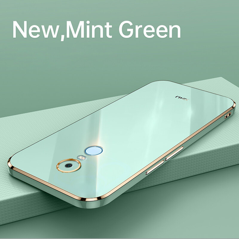For Xiaomi Redmi 5 Plus Back Cover Luxury 6D Plating Square Frame Shiny Case Camera Lens Protection Soft Silicone Mobile Phone Cases. 