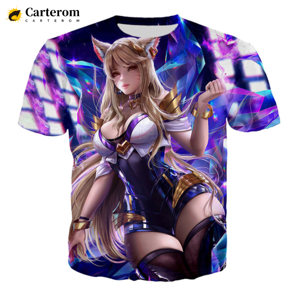 Men Women 3D Print Akali T-shirt Fashion Game League Of Legends T Shirt Casual Harajuku Style Tshirt Streetwear Tops. 