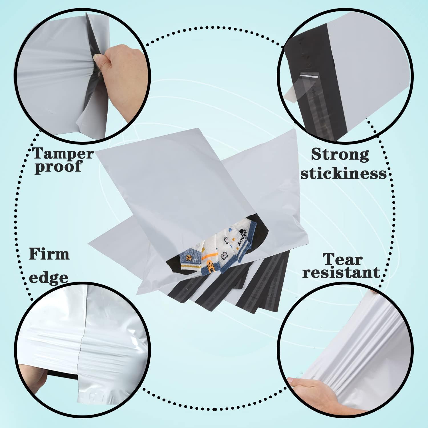 100pcs Courier Bags, Daraz Deliver Bags, Grey color, Waterproof Self Seal Plastic Poly Envelope Mailer Storage Bag Postal Packaging Shipping Mail Bag - Ordinary Quality. 