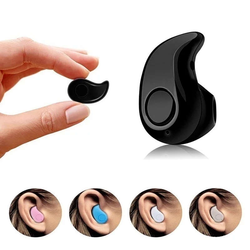 Mini  Wireless Earbud, Sweatproof Bluetooth Earphone with Mic Headphone, Single Invisible Sports In Ear Headset Bluetooth Headset Earphones Mini S530 Invisible Music 4.0 In-Ear Wireless Headphone Earbuds For All Smart Phones tablet. 