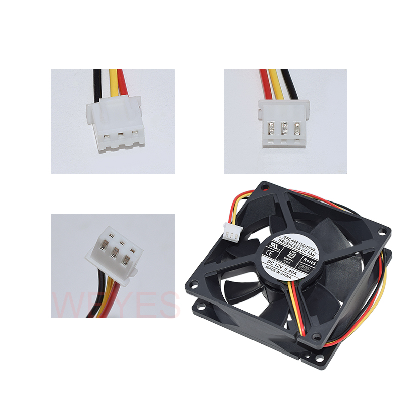 NEW DWPH EFC-08E12D-EF05 DC 12V 0.4A 80x80x25mm 3-wire Server Cooling Fan. 