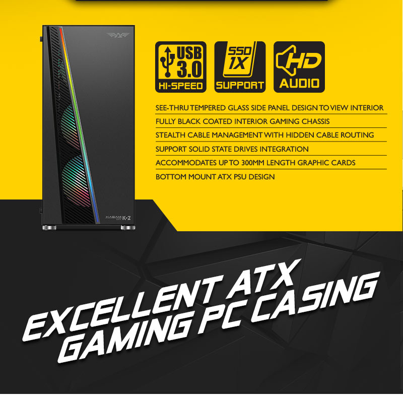 Armaggeddon-Kagami K2 Excellent ATX Gaming PC Casing with RGB Lightning Effect. 