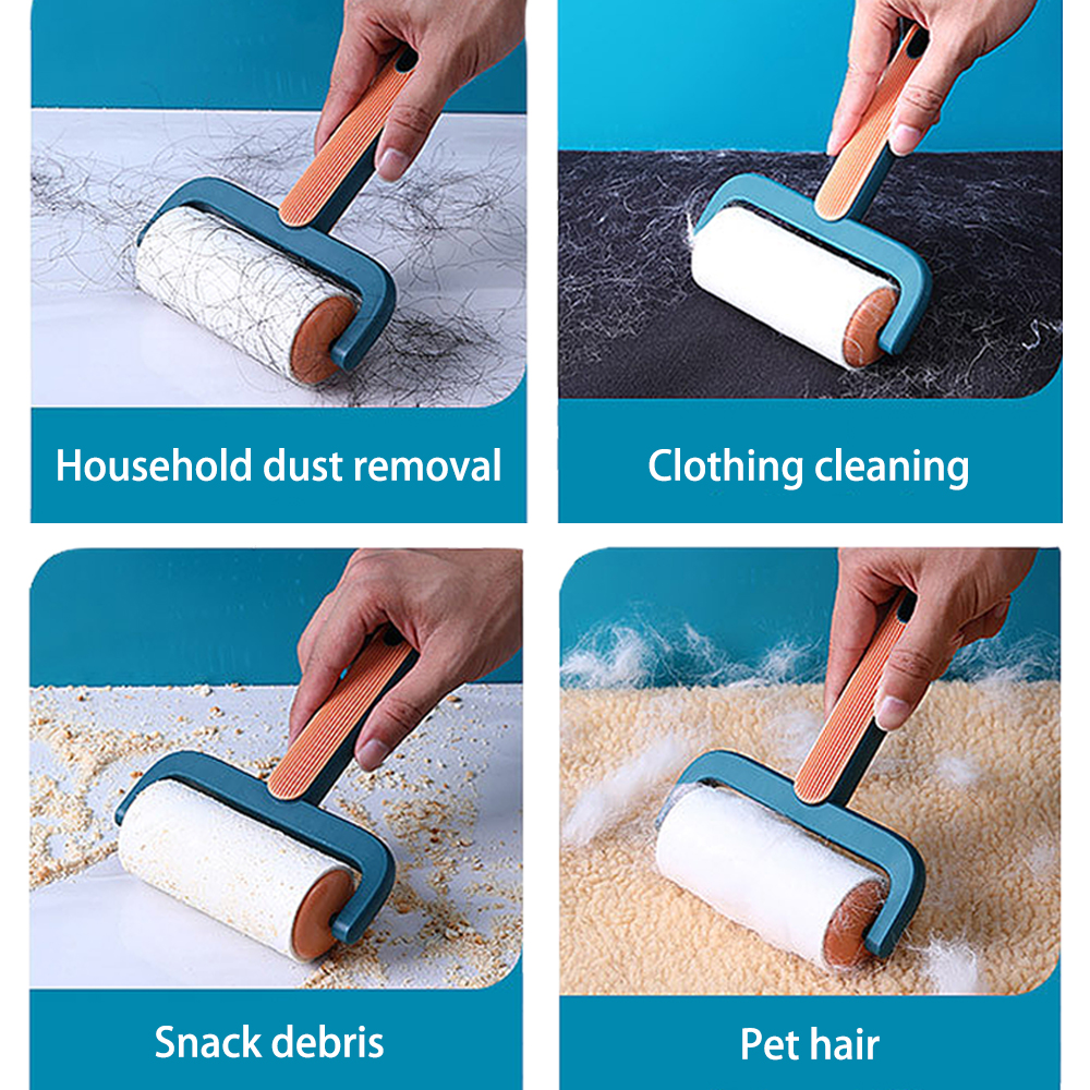 Reusable Sticky Lint Roller, Portable Pet Hair Sticky Roll Dust Hair Remover Cloth Sofa Curtain Bedsheet Cleaner. 