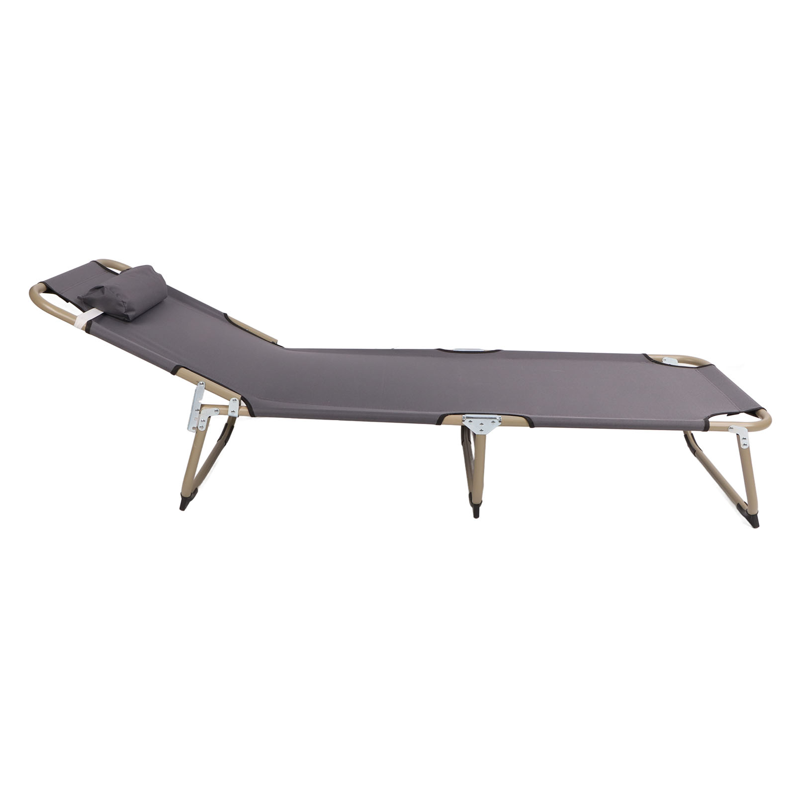 Foldable Sleep Bed Adjustable Backrest 3 Folds Portable Bed High Strength Support with Pillow for Outdoor Activities. 