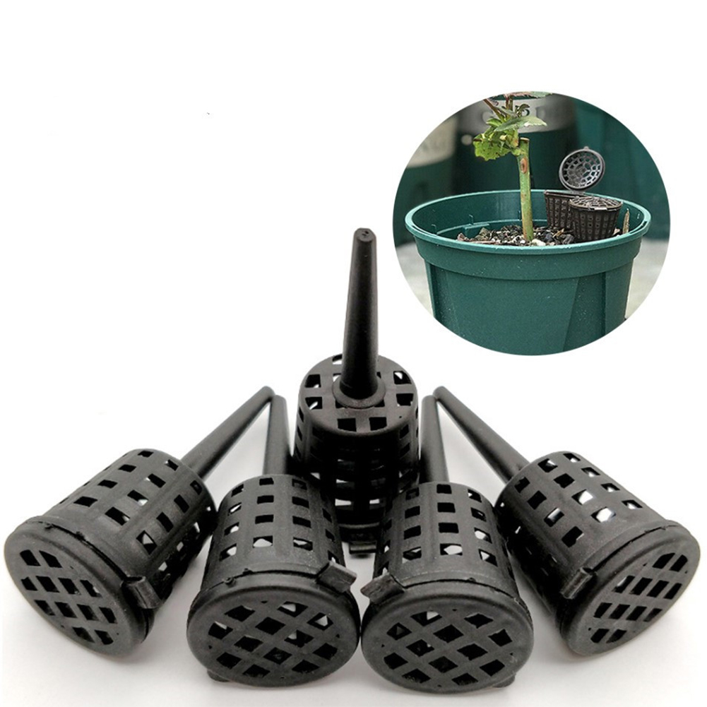 【ZOSR】10/20/30/40/50Pcs Plastic Fertilizer Basket with Lid Corrosion-Resistant Garden Fertilizer Container Mesh Box for Succulent Bonsai Orchid. 