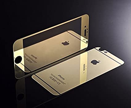 Appl iPhon 4S / 4 / 4G Premium 3D (Front + Back) Diamond Pattern Mirror Tempered Glass - Screen Protector. 