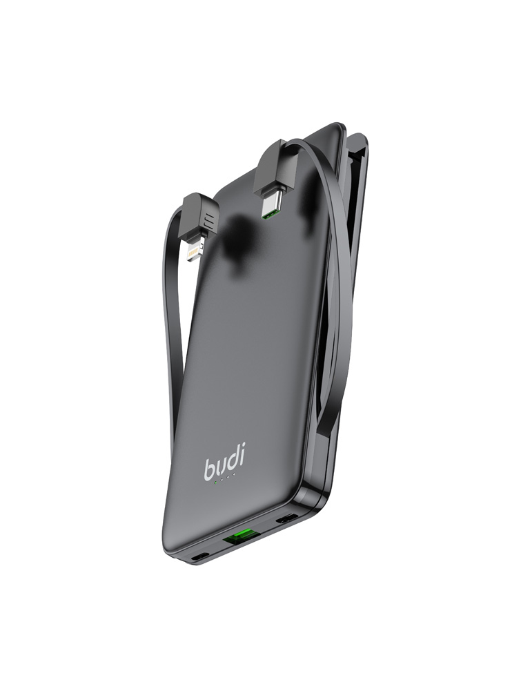 10000mAh Quick Charge Power Bank with Build-in Charge cable. 