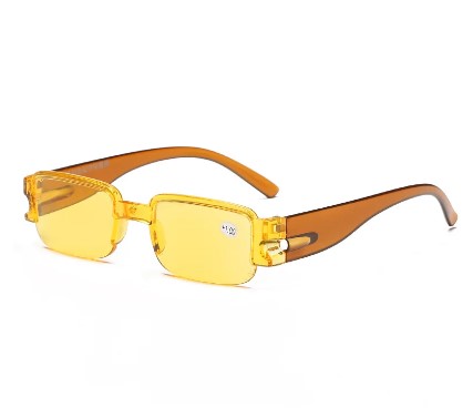 Eye Power +2.5 Reading Glasses Zoom Glasses Half-rim Frame Eyeglasses Reading Lens Glass Reader Glass H-1-3G +2.5 Yellow-160 L. 