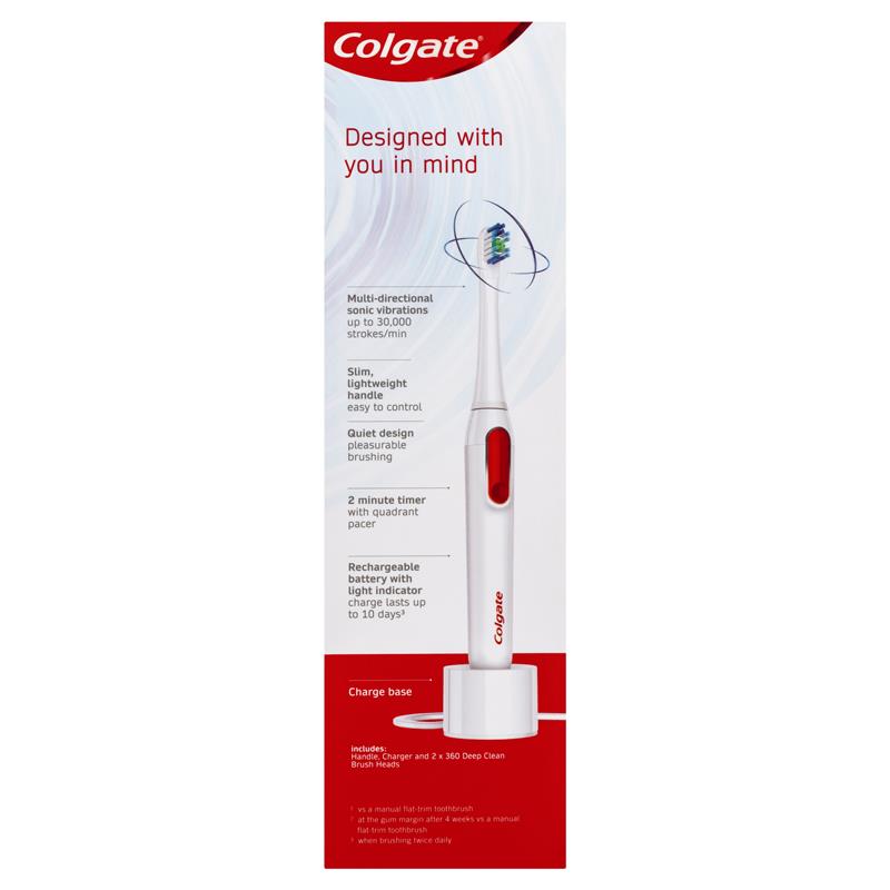 Colgate ProClinical 250R Deep Clean Rechargeable Electric Toothbrush with 2 Brush Heads. 