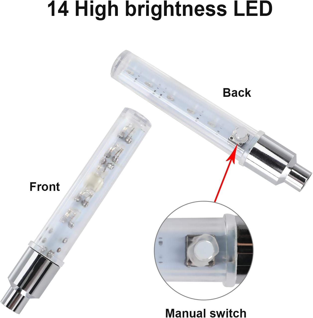 Bicycle Tire Valve Stem Light with 5 LED 7 Modes Battery Included Colorful Waterproof Safety Flashing Lights for Bicycle & Motorcycle Accessories. 