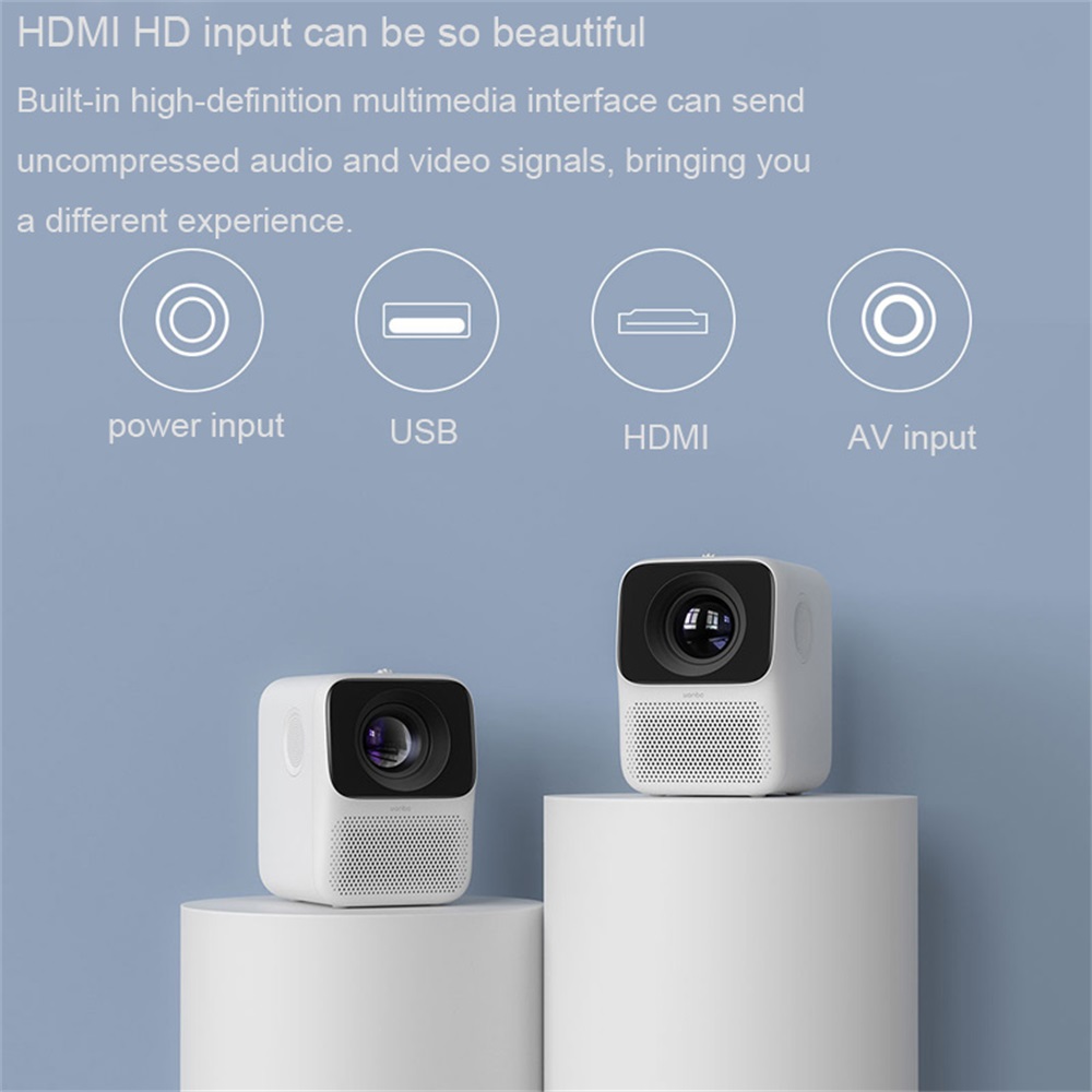 WANBO T2 Free Mini Projector Portable 1080P HD Smart 150ANSI Manual 40-120 Inches. 
