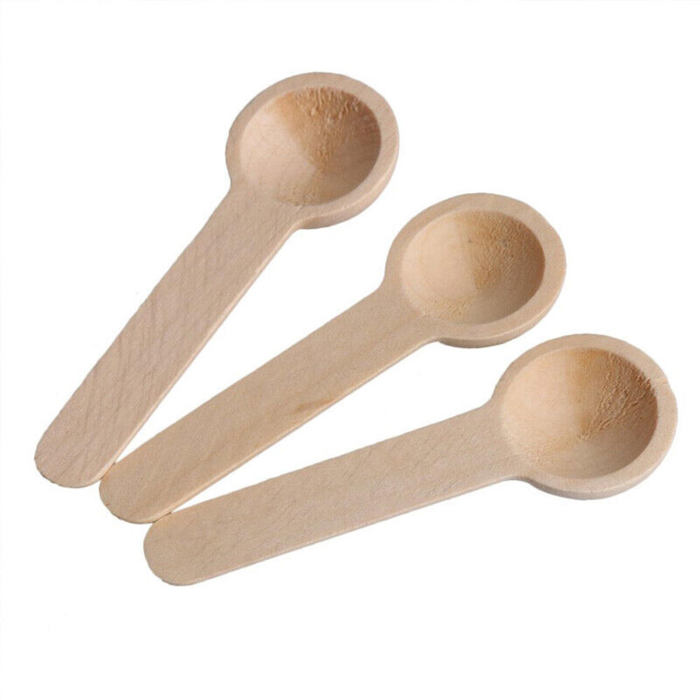 Mini Wooden Spoons Kitchen Spice Spoon Small Short Condiment Spoons Tea Spoon Salt Spoon Makeup Spoon. 