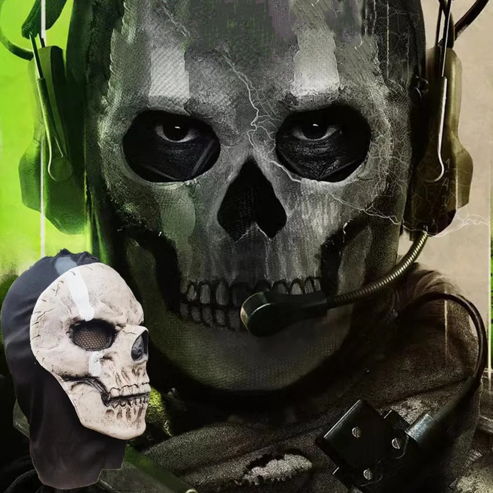 ghost mask Unisex Horror Ghost Skull Mask ghost Call of Duty Latex Headgear Helmet Cosplay Perform Party Masquerade Prop Halloween CosplayParty Games Crafts. 