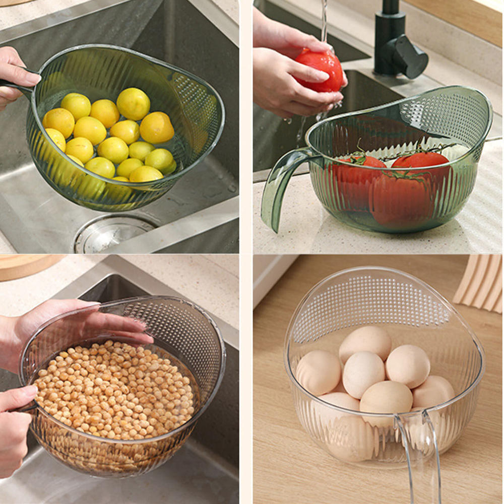 Rice Washing Machine Kitchen Rice Drain Basket Household Drain Basket Shopping Basket With Handle Japanese Rice Washing Sieve. 