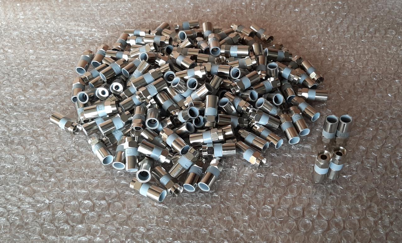 F Connector RG6 Coax Coaxial Adapter Plug for TV, Satellite & Cable TV (25 Pcs in 1 Pack). 