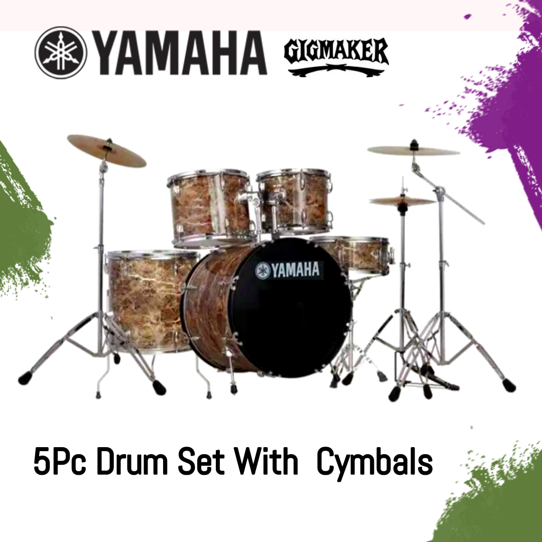 YAMAHA Gig maker 5Pc Acoustic Full Drum Set With Cymbals & Seat | Daraz.lk