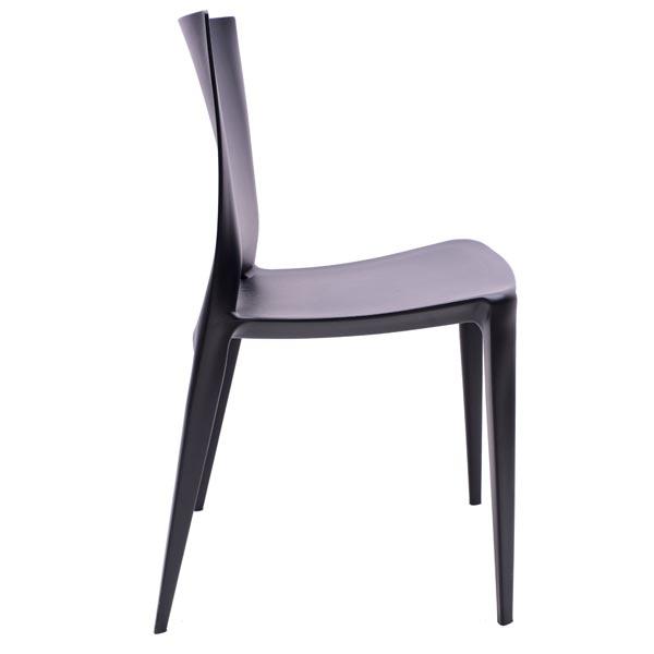 Plastic Black Square Dining Chair. 