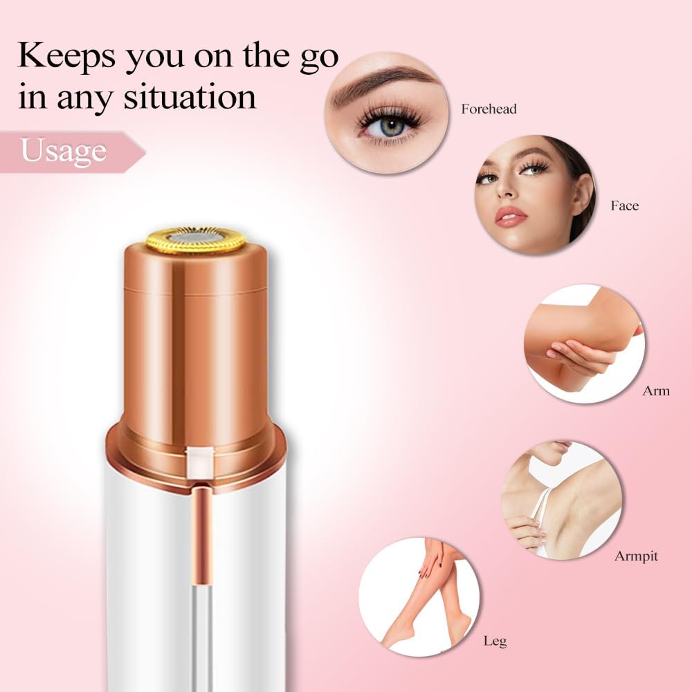 Rechargeable Finishing Touch Women Facial Hair Remover 18K Gold , Beauty Eyebrows Remover Trimmer Razor. 