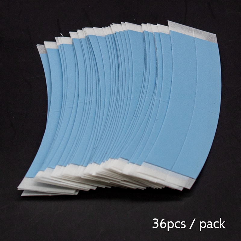 36Pc/Lot Blue Fixed Double Tape Wig Adhesive Extended Hair Tape Waterproof for Toupee Lace Wig Film with Slitting Line. 