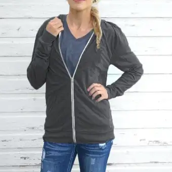 zipper hooded t shirt